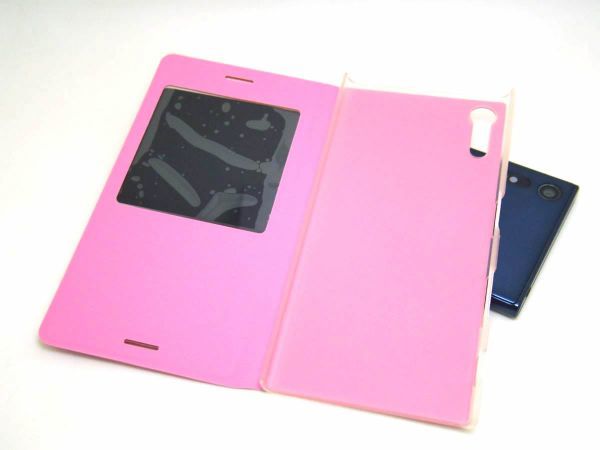 Xperia XZ SO-01J 窓付き手帳型ケース カバー ピンク_画像7