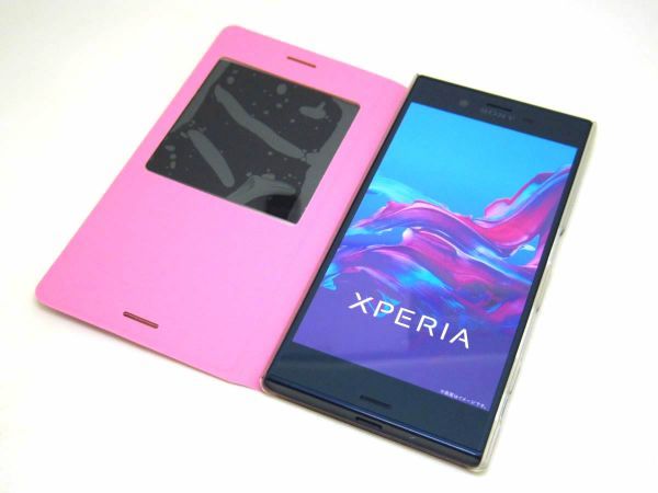 Xperia XZ SO-01J 窓付き手帳型ケース カバー ピンク_画像4