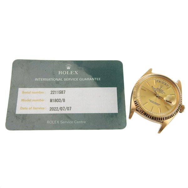 1円 gg ROLEX ロレックス K18YG デイデイト メンズ オートマ 腕時計 1803 22番台 56g