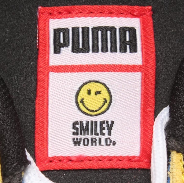  Puma smiley world collaboration suede JR 23.5cm US5.5C blue / black blue black Suede SMILEYWORLD Smile Nico Chan 