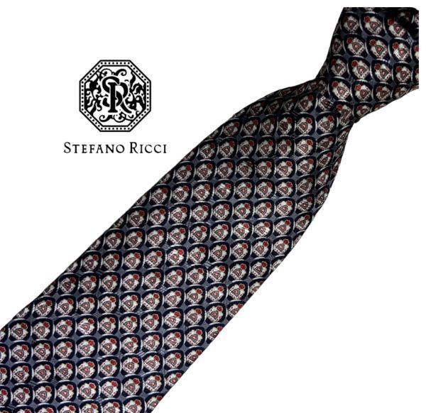 STEFANO RICCI for Batagliaネクタイ パターン柄 ステファノリッチUSED 中古 t119_画像1