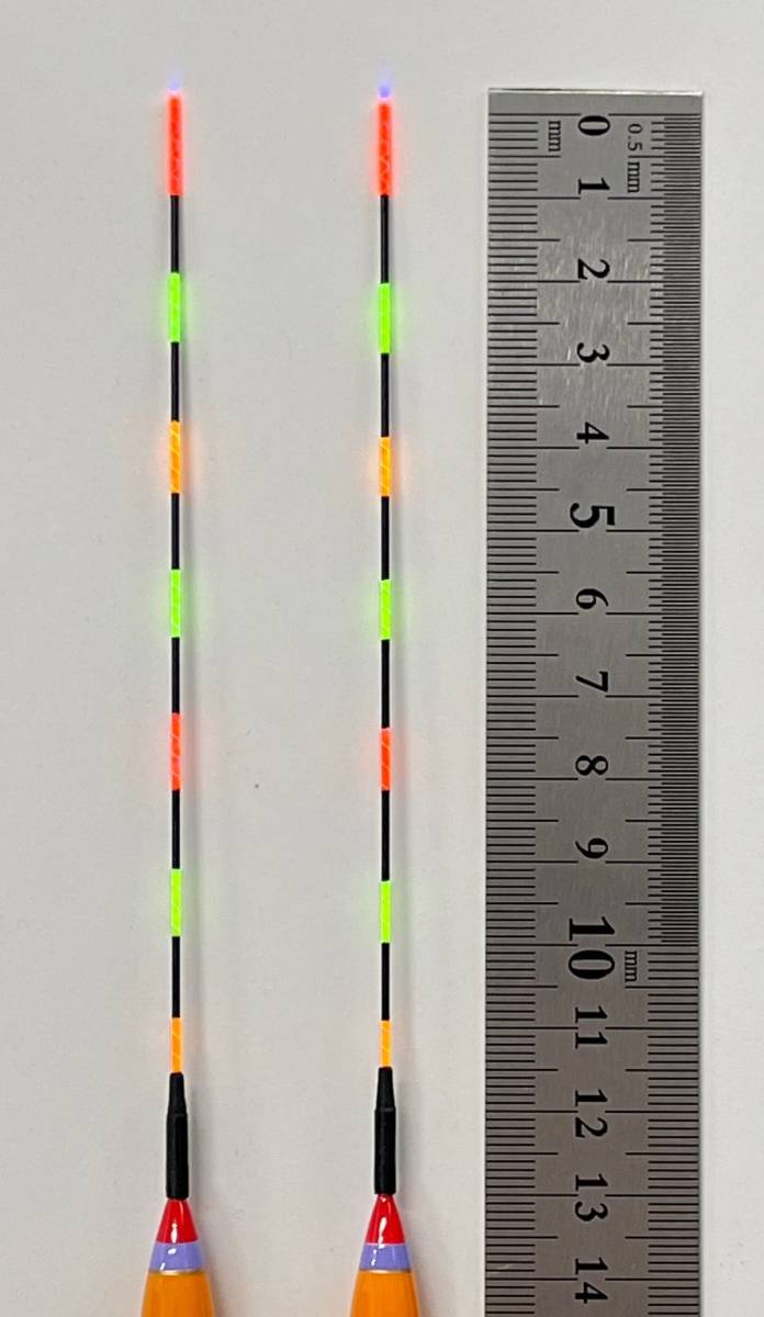 電気ウキ用 パーツ トップ 3色 7点灯 光ファイバー トップ全長約15.2cm 径約1.0㎜ 2本　fgC10M_画像6