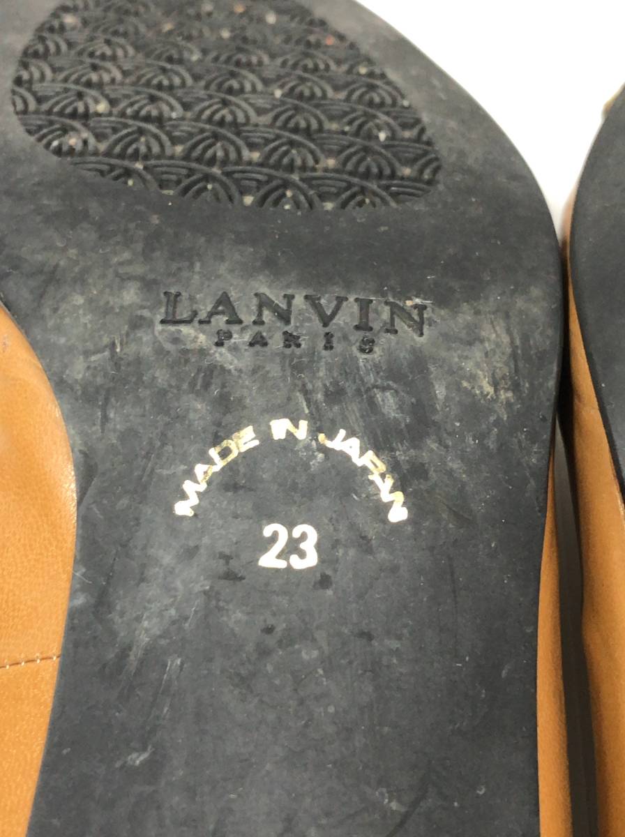 LANVIN レザー パンプス 23cm ブラウンxブラック系 ランバン 23033103の画像6