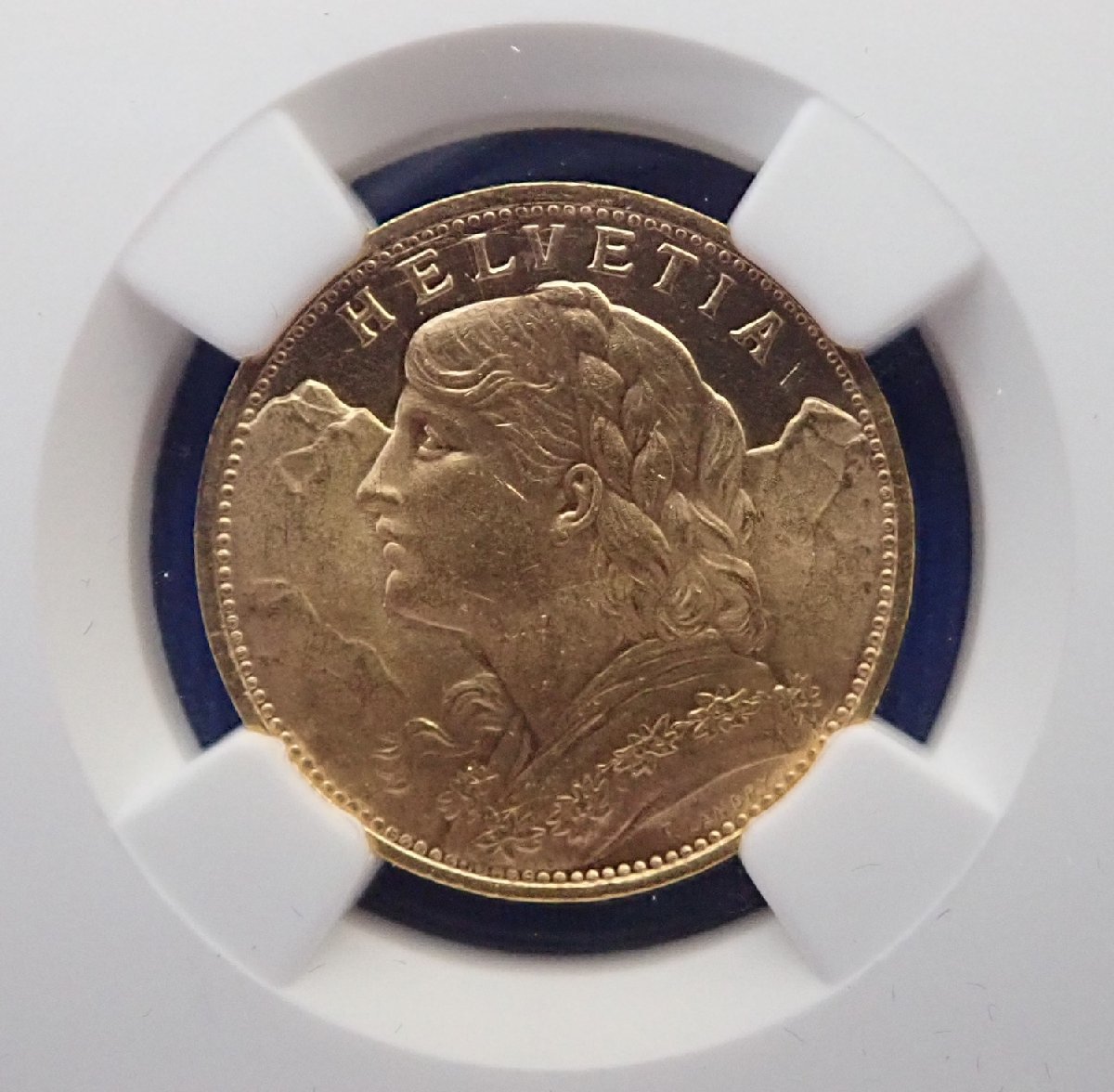 ◎高鑑定 1897B スイス 金貨 20フラン NGC MS65 ヘルべティア アルプス