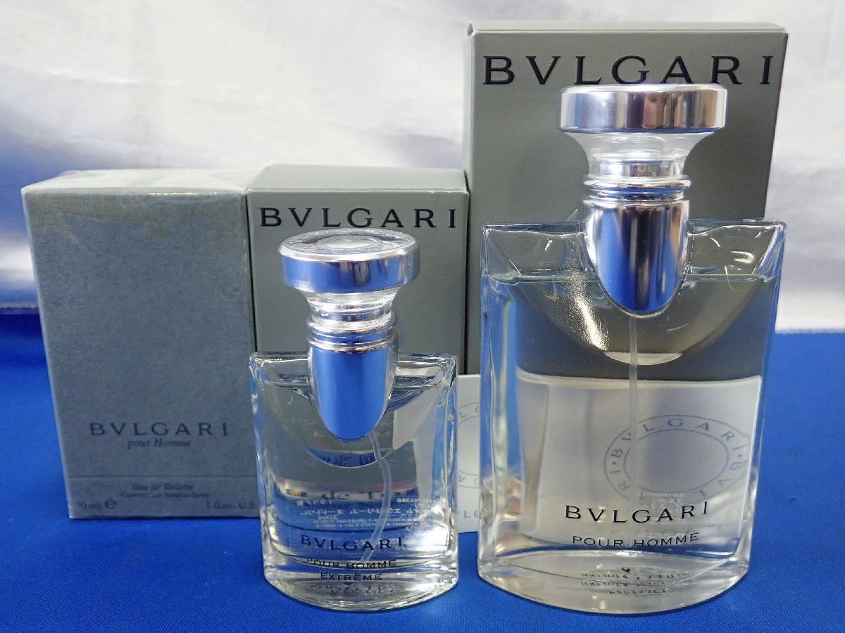 ◎未使用 中古 香水 3点セット ブルガリ BVLGARI プールオム オード トワレ エクストリーム 30ml 100ml_画像1