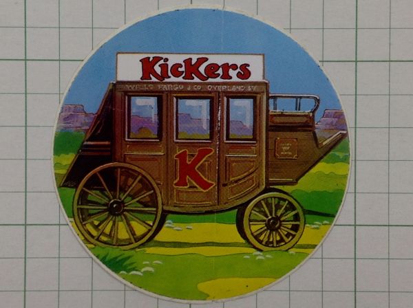 古いフランスのステッカー：Kickers 馬車 イラスト ビンテージ 車 +Da_画像1