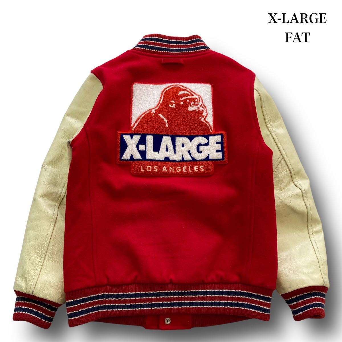 X-LARGE】エクストララージ FATコラボスタジャン パイル刺繍デカロゴ-