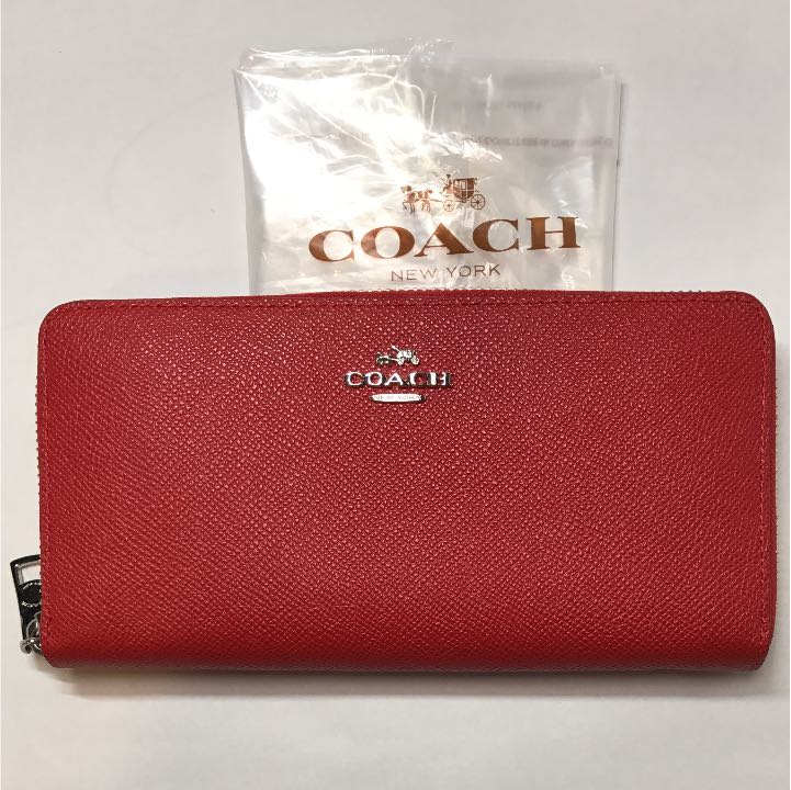 【新品】COACH コーチ 長財布 赤色 ラウンドファスナーレッド
