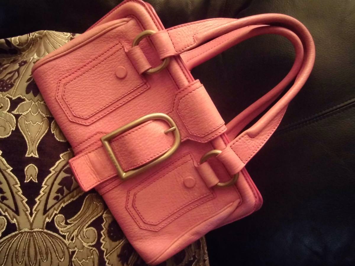 フランス セリーヌ CELINE 本物 ピンク 金 レザー バッグ 本革 美品 バッグ ハンドバッグ ドクターズ バッグ ブギーバッグ アンティーク