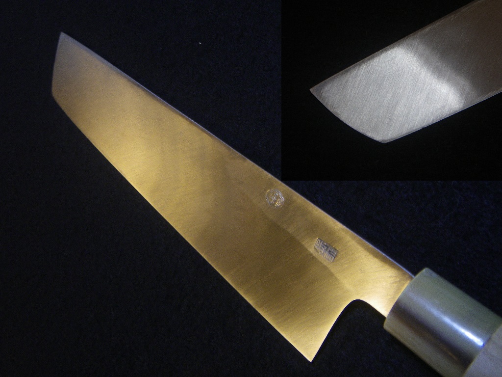 尺　鱧切　包丁　一尺　骨切り　和包丁　白鞘　日本製　Japanese　SAKAI ICHIMONJI MITSUHIDE　professional chef knife　bluesteel_画像6