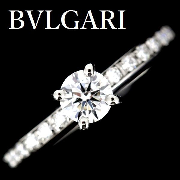  BVLGARY grif sleigh tail diamond 0.40ct E-VS2-EX ring Pt950 #47