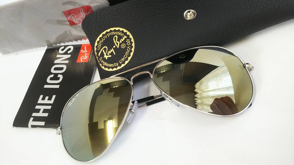  RayBan polarized light sunglasses free shipping tax included new goods RB3025 003/59 silver mirror polarizing lens 