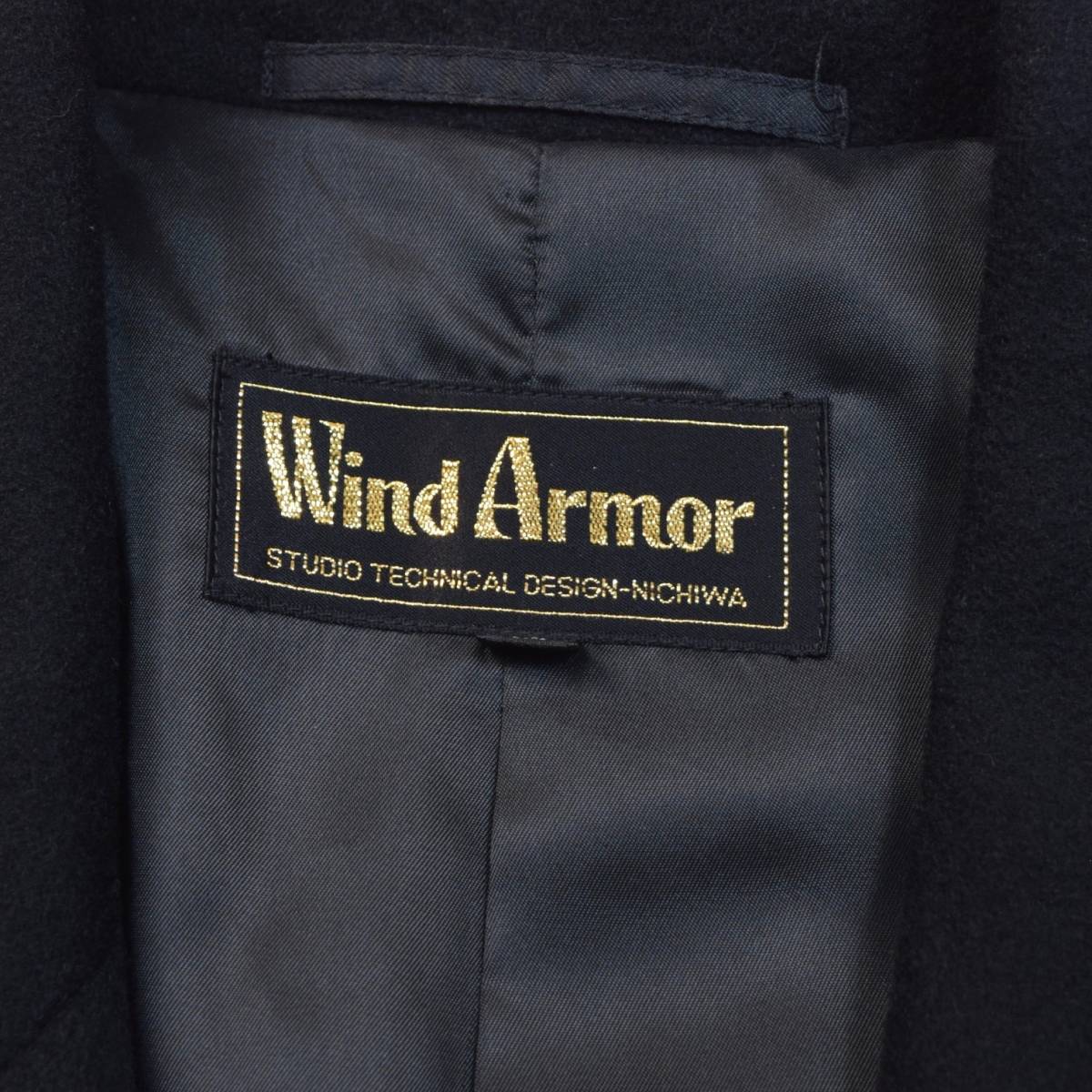 超別格級のカシミヤ100％◎!!! Wind Armor NICHIWA / ニチワ 贅沢リッチな毛質の「とろける」素材感◎ 本格ダブル ブラック コート L 48_画像3