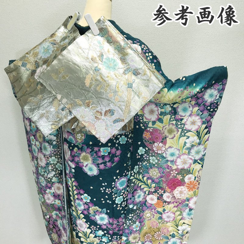 ◎辻が花 ラメ振袖 地紋 金彩 花絞り 成人式 結婚式◎美品 303z6 | www