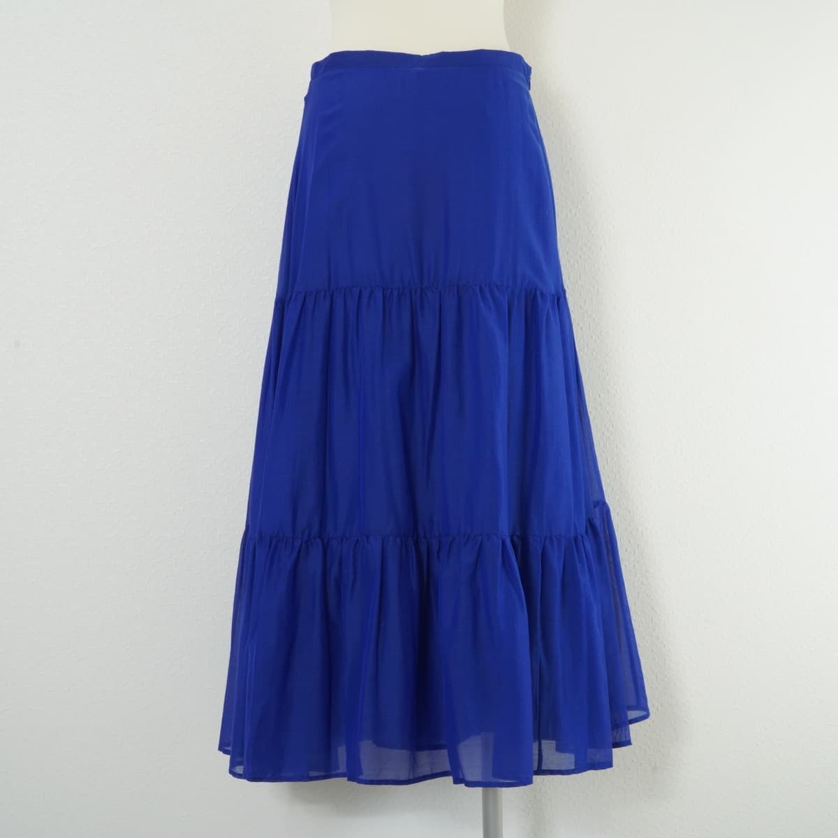  unused regular price 4 ten thousand MAXandCo Max and ko- silk .tia-do skirt long height flair blue cotton silk 