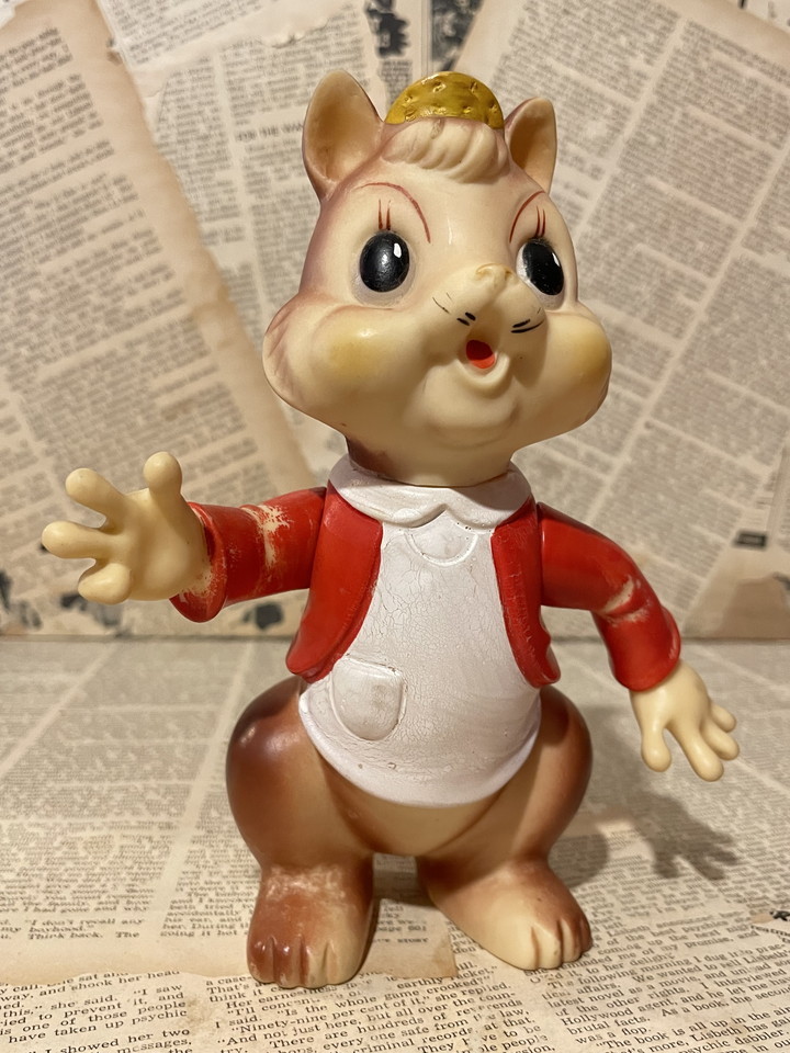 ☆1970年代/リス/ラバードール/ソフビ/即決ビンテージ/Squirrel/Rubber Doll(70s) OC-027