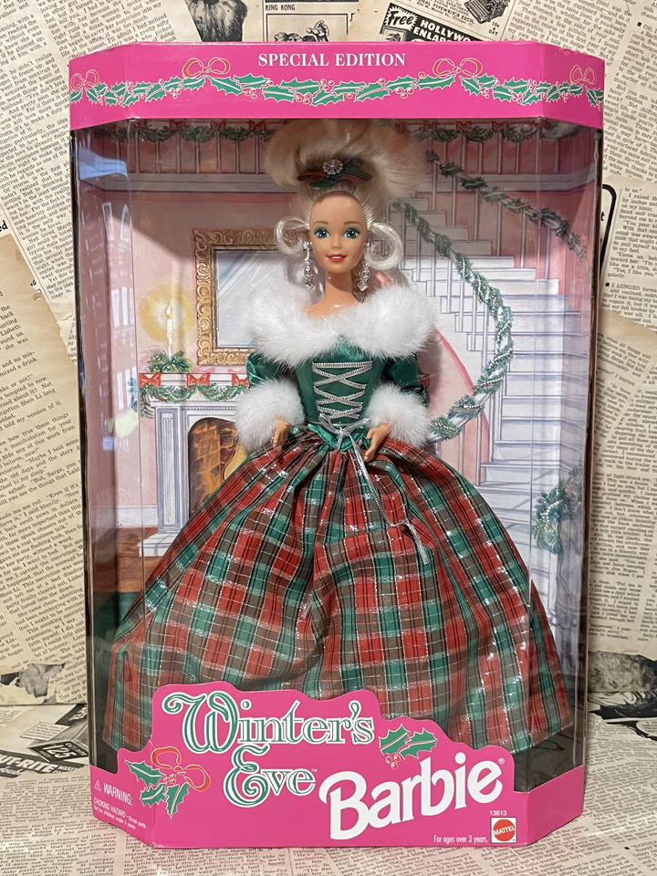 ☆バービー/Barbie/ドール/即決ビンテージ/ピンクボックス/1980s/1990s/Barbie/Doll(Winter's Eve/MIB) FB-015