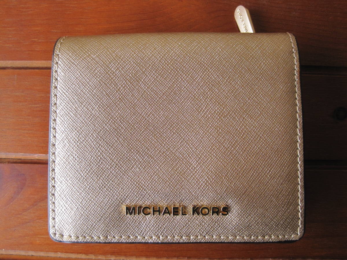 ヤフオク! - MICHAEL KORS 二つ折り 財布 ペールゴールド