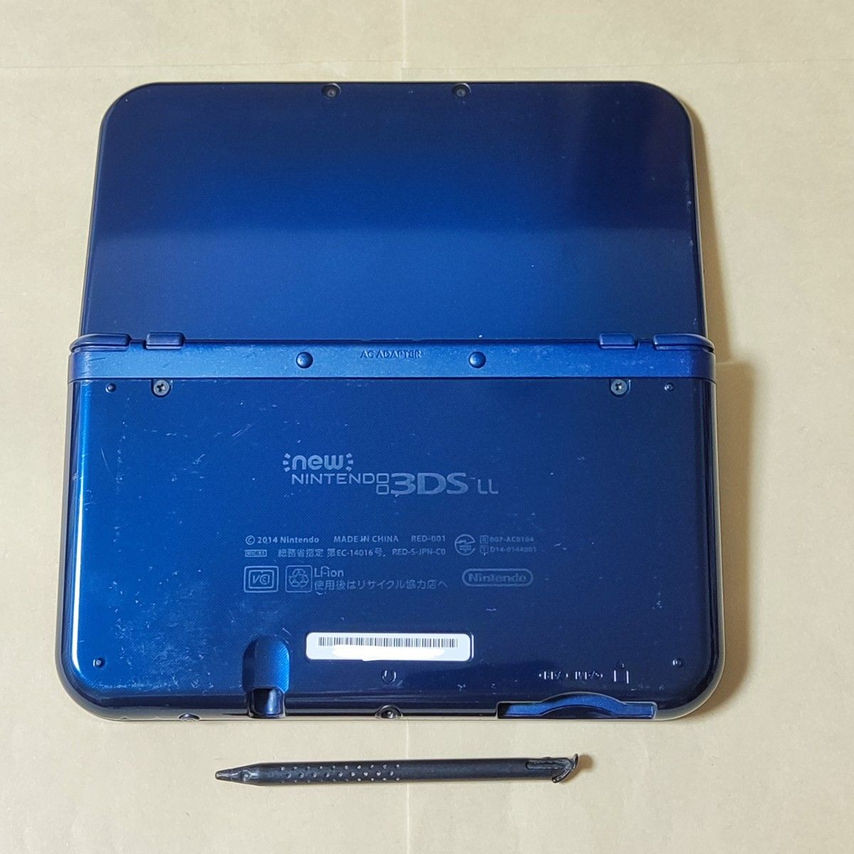 本体のみ Newニンテンドー3DS LL メタリックブルー タッチペン互換・SDカード箱説明書ARカード欠品