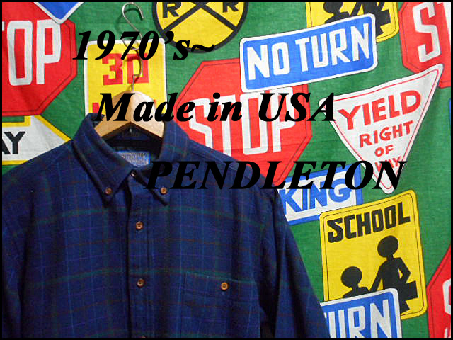 ★コンディション◎な1枚★Made in USA製アメリカ製PENDLETONペンドルトンビンテージB/Dウールシャツ70s70年代Mシャドーチェックオンブレー_《 1970s~ PENDLETON 》