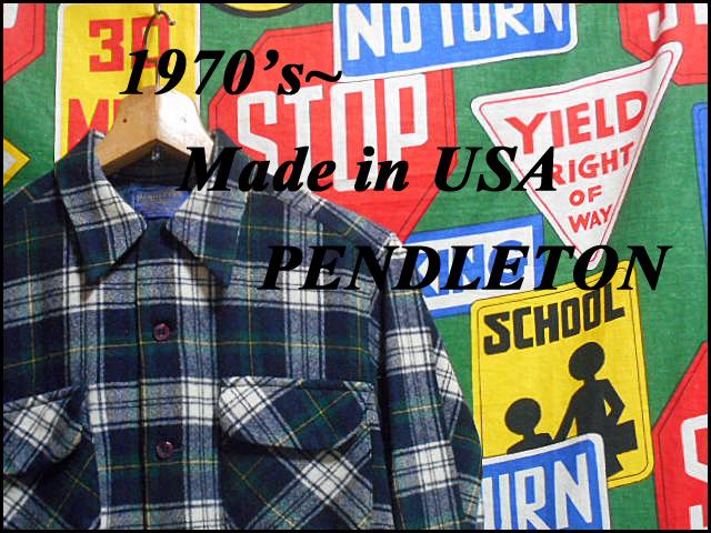 ★希少なSサイズでオススメ★Made in USA製アメリカ製PENDLETONペンドルトンビンテージウールシャツ70s70年代チェックシャドーオンブレー