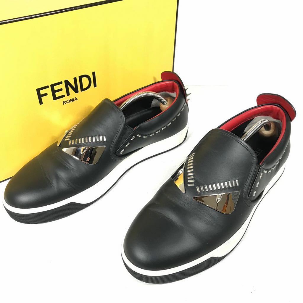 フェンディ】本物 FENDI 靴 28cm モンスター バグズアイ スリッポン