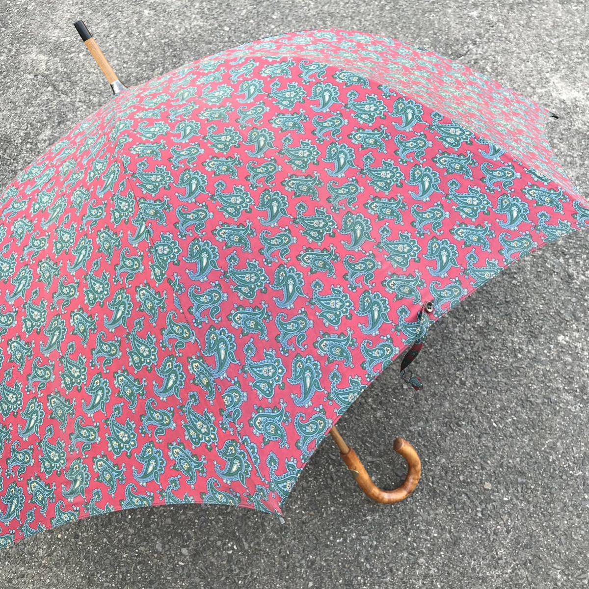 [ Etro ] genuine article ETRO umbrella peiz Lee pattern Logo metal fittings total length 105cm umbrella rainwear umbrella long umbrella men's lady's 