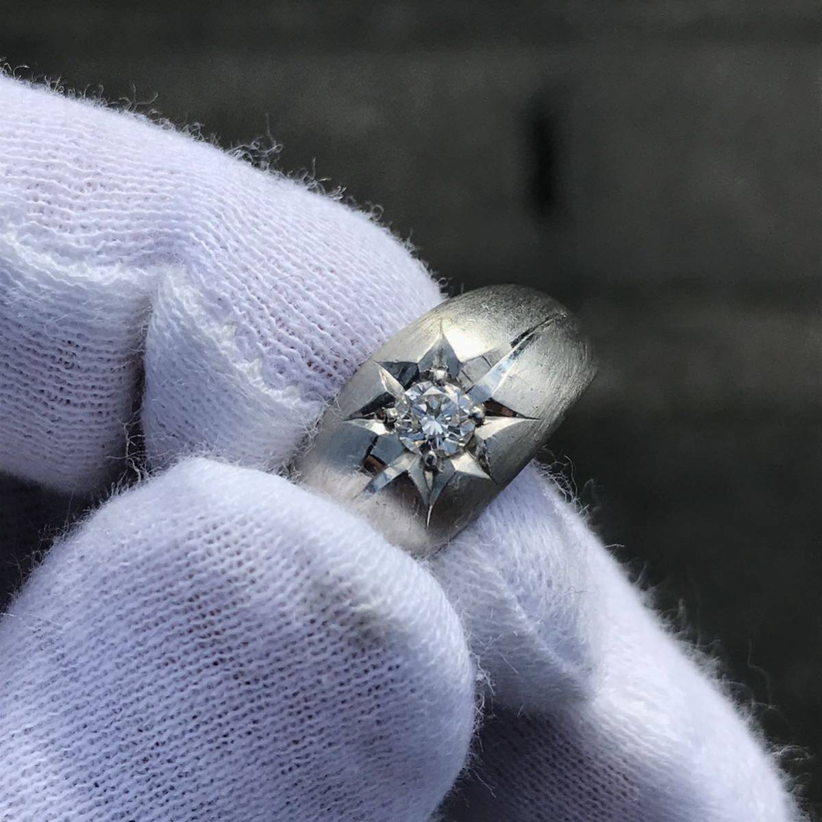 【貴金属】本物 Pt900 指輪 ダイヤモンド 0.23ct リング 重さ11.2g サイズ18号 プラチナ メンズ レディース アクセサリー