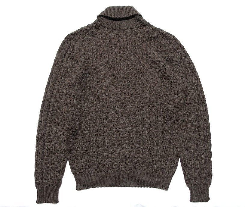 超美品 Drumohr ドルモア MERINO EXTRAFINE ショールカラー ケーブルニット カーディガン メリノウール メンズ 48 セーター ジャケット_画像5