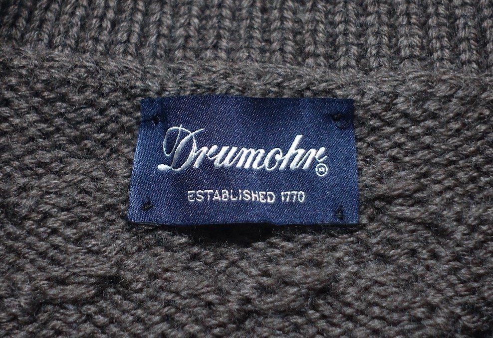 超美品 Drumohr ドルモア MERINO EXTRAFINE ショールカラー ケーブルニット カーディガン メリノウール メンズ 48 セーター ジャケット_画像2