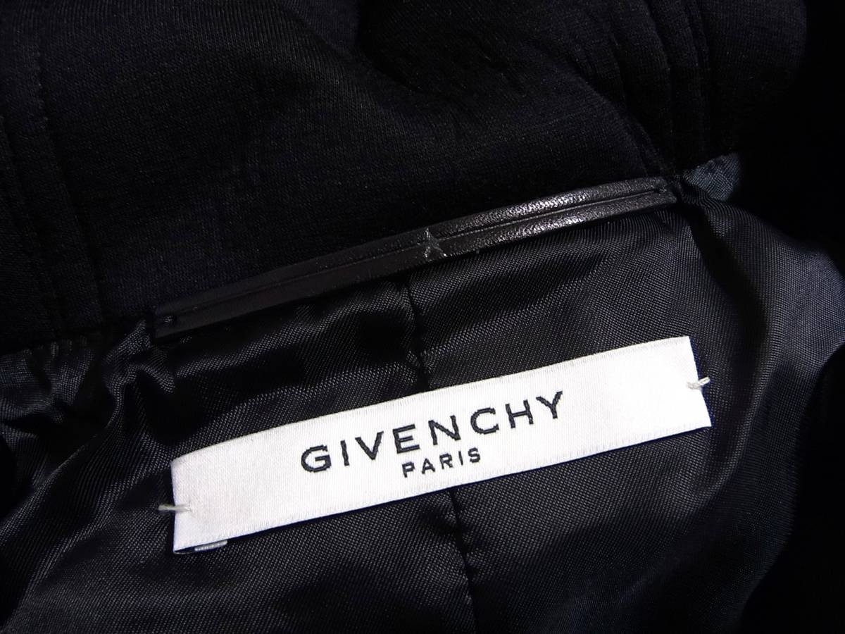 15AW GIVENCHY ジバンシー レザー 切替 フード ジャケット パーカー S_画像5