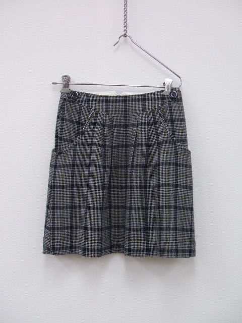 NIMES шерсть проверка размер 0 мини-юбка серый темно-синий женский Nimes 2-0811T 199843
