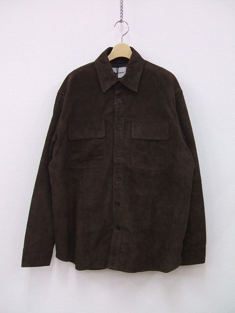 Deadwood SHORELINE SHIRT SUEDE 新品タグ付 レザー スエード M 長袖シャツ ブラウン メンズ デッドウッド 2-0822T F87480_画像1