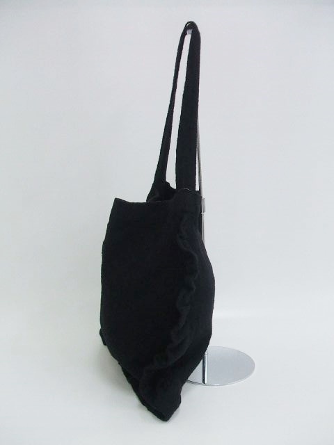 QUARTERLY frill tote bag black lady's quarter Lee 1-1223T 187688