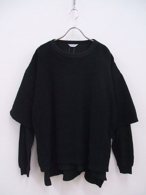 WELLDER Layered Sleeves Crewneck 定価38500円 スウェット ブラック メンズ ウェルダー 2-0123T F86815