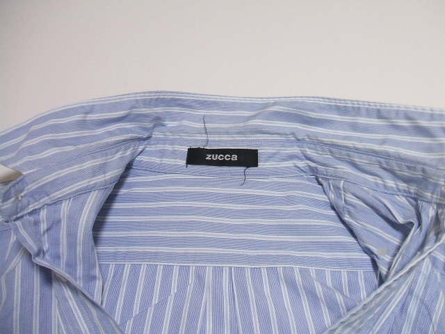 ZUCCa передний плиссировать полоса рубашка с коротким рукавом голубой женский Zucca 2-0516S 186552