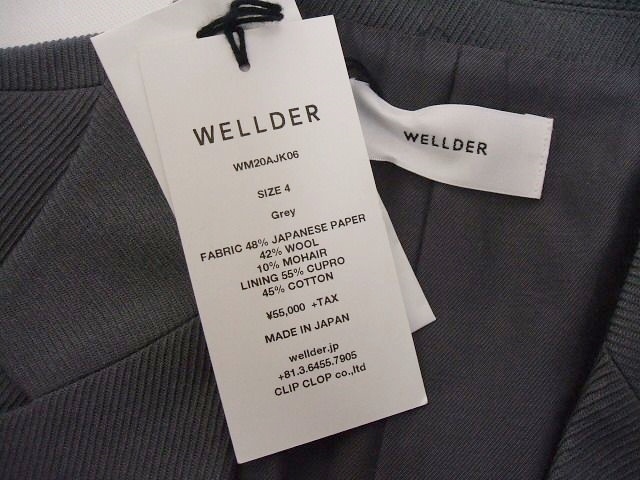WELLDER Boxy Jacket 定価60500円 サイズ4 テーラードジャケット グレー メンズ ウェルダー 2-0216T F86936_画像3