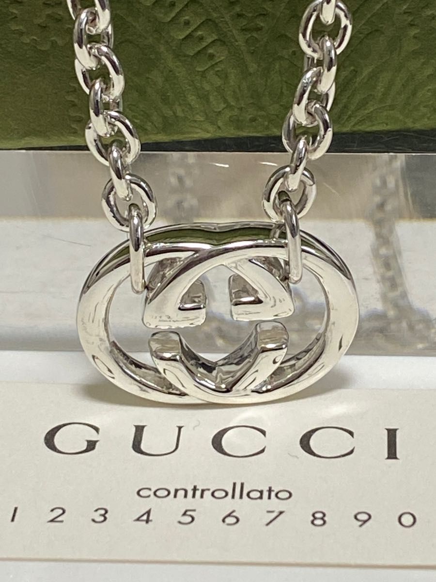 GUCCI 新品同様品 インターロッキングネックレス 極美品 付属品付き 925-