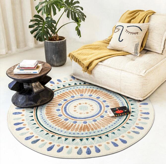 新品　高品質 INS風 Tiktok　円形絨毯　バロック様式　フロアマット　シンプル　ベッドルーム　リビング