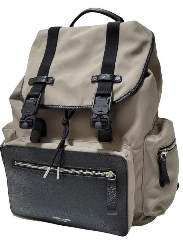 30万本物新品ジョルジオ アルマーニGIORGIO ARMANI ナイロンxレザー