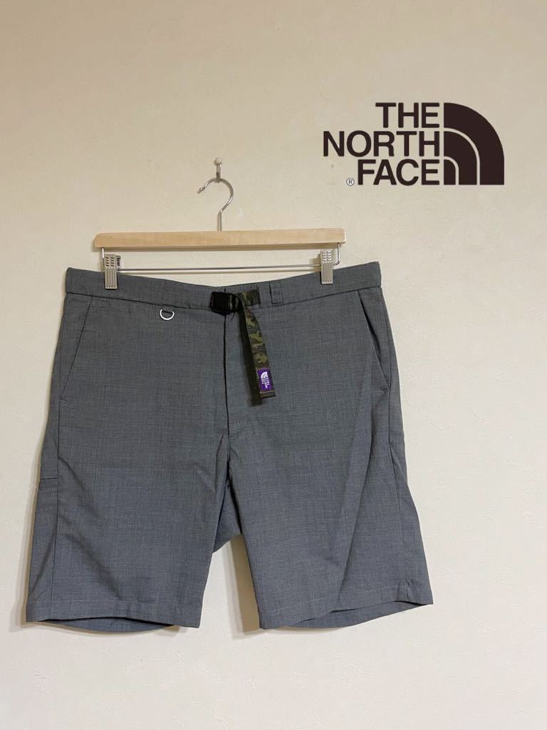 【良品】 THE NORTH FACE ザ ノースフェイス パープルレーベル ハーフ スラックス パンツ ボトムス サイズ34 グレー NT4506N