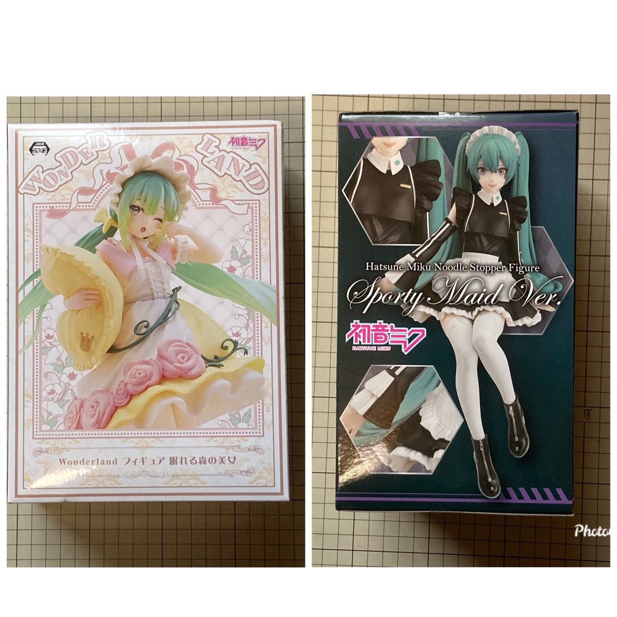 初音ミク フィギュアセット 眠れる森の美女+スポーティメイドVer.ヌードルストッパー 新品未開封　箱の角に凹みあり