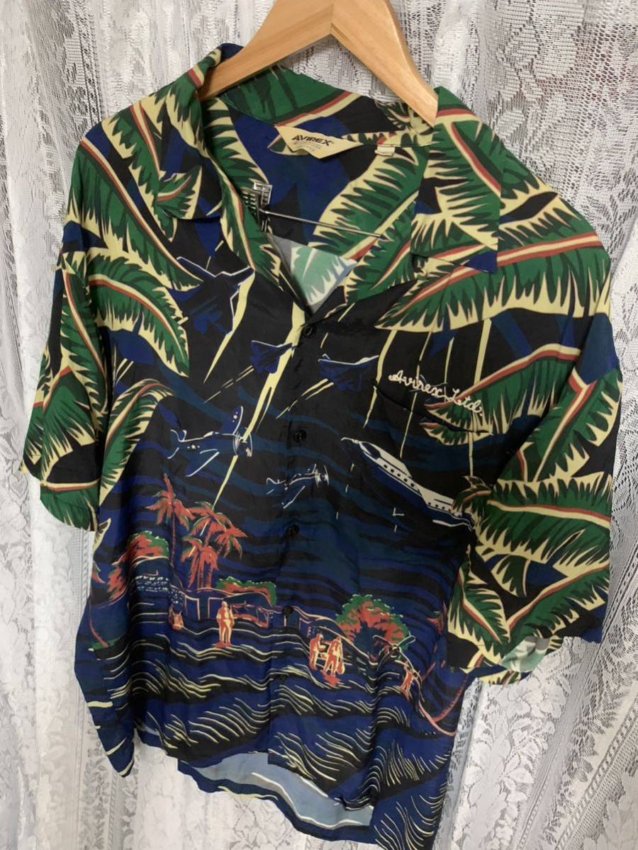 AVIREX アヴィレックス アロハシャツ アロハガール 女性 水着 レーヨン100% 2XL