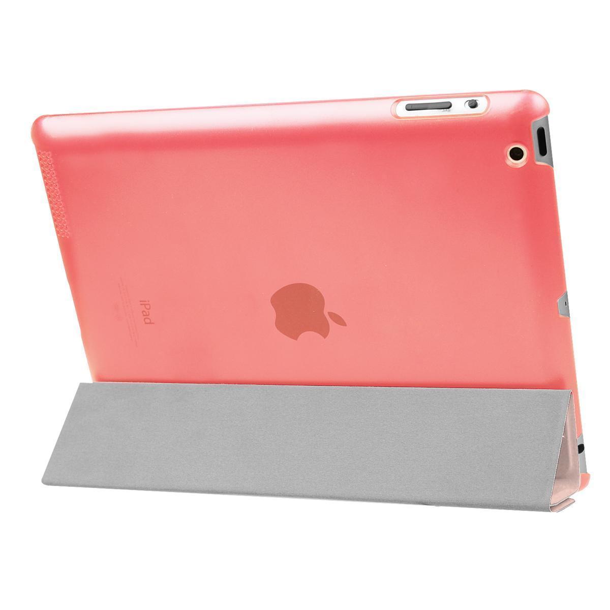 iPad ケース iPad 2/3/4世代（9.7inch) 兼用 三つ折スマートカバー PUレザー アイパッド ケース スタンド機能 ローズゴールド_画像2