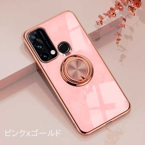 OPPO Reno5 A A101OP plating processing magnet correspondence 360 times rotation ring attaching soft case TPU protection case pink 
