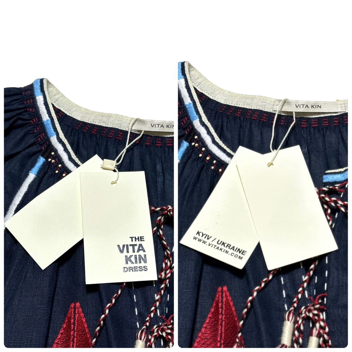 未使用タグ付き】VITA KIN エンブロイダリー 刺繍 ワンピース 未使用タグ付き】VITA KIN エンブロイダリー 刺繍 ワンピース