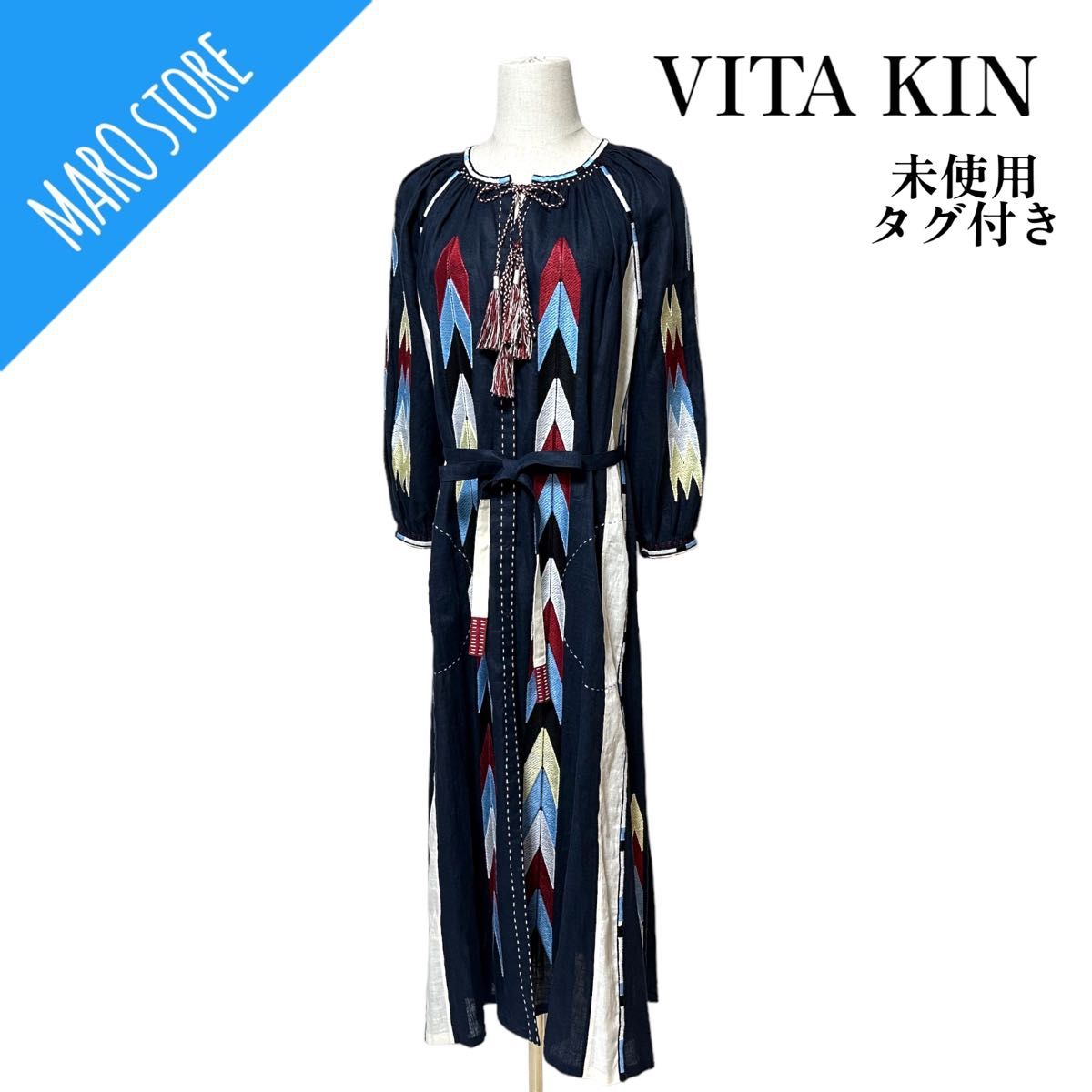 未使用タグ付き】VITA KIN エンブロイダリー 刺繍 ワンピース 未使用タグ付き】VITA KIN エンブロイダリー 刺繍 ワンピース
