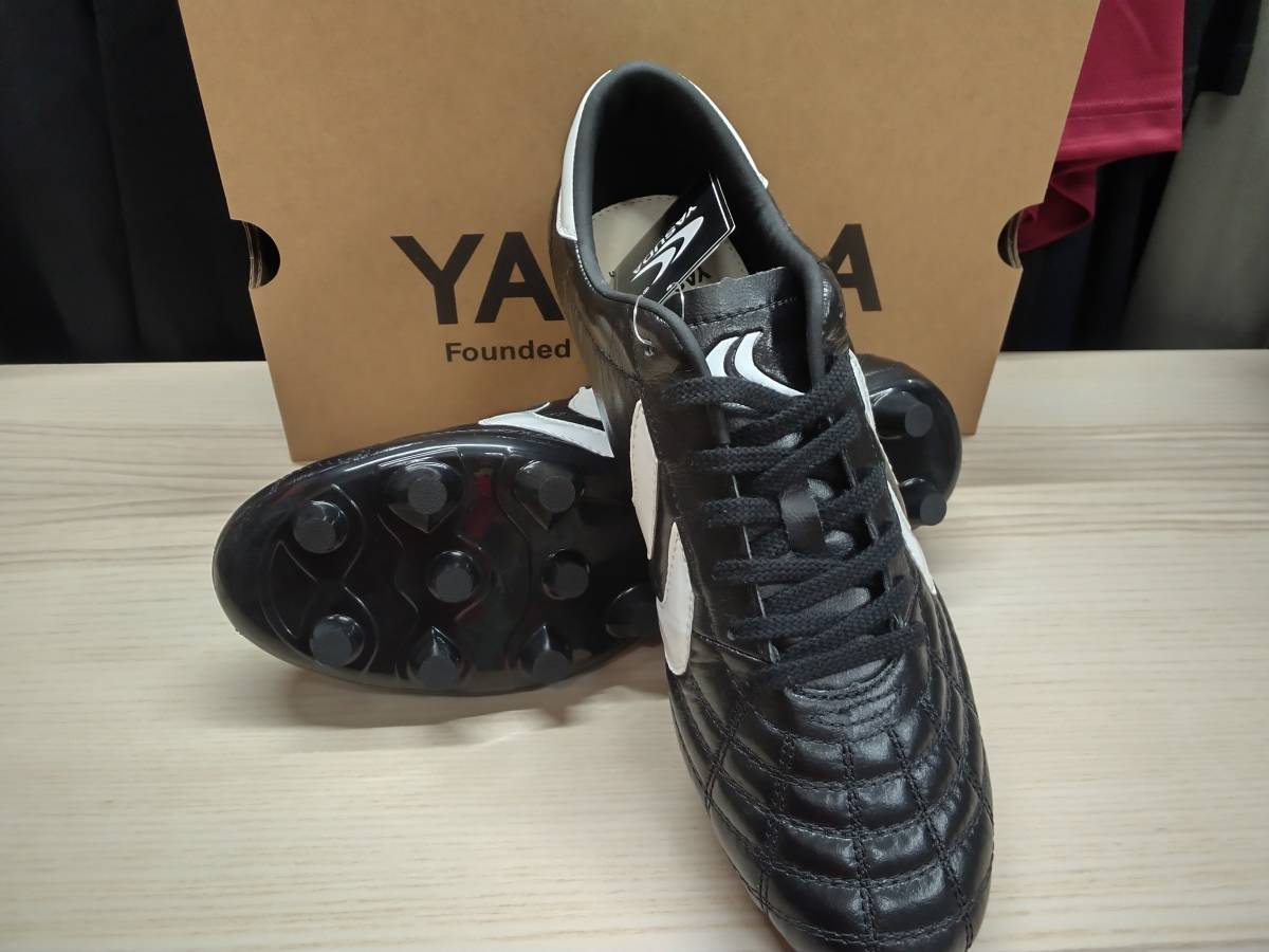 ヤスダ YASUDA サッカーシューズ スパイク 固定式 Ligaresga Pro YSD-F20.001 BLACK／WHT 26,0cm カンガルー皮 黒ソールの画像3