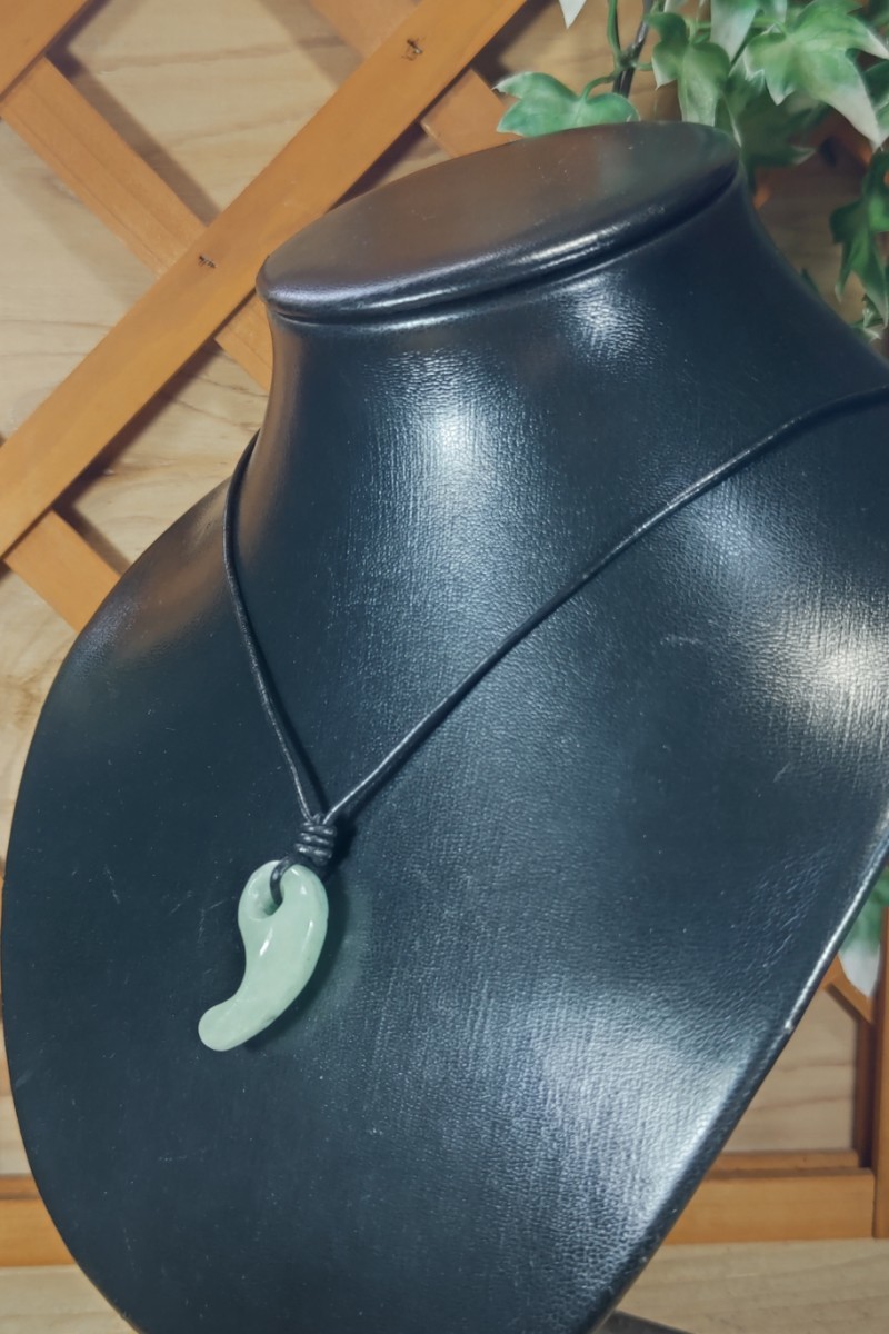 [ natural stone ]*..* jade *. sphere * original leather necklace *.* request .*