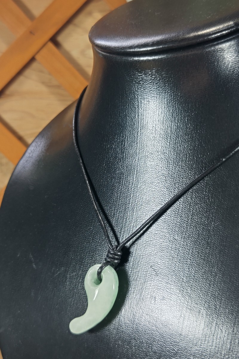 [ natural stone ]*..* jade *. sphere * original leather necklace *.* request .*